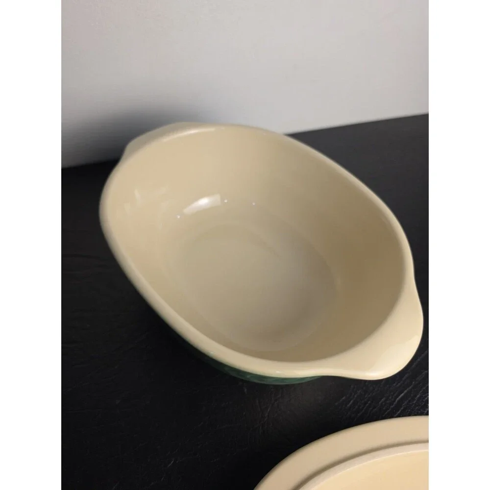 Light Green Longaberger American Craft Orig Covered Casserole Dish Heart Design